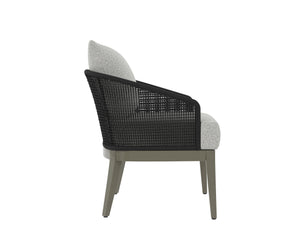 Sunpan Capri Lounge Chair - Stylish Outdoor Seating with Durable Teak Base and Weather-Resistant Fabric Smoke Grey / Copacabana Marble