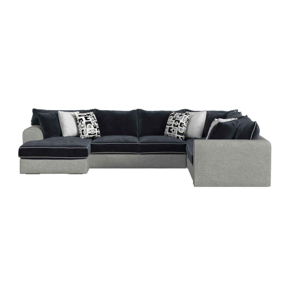 English Elm Klein 3PC Sectional Set - Bentley Ash/Zaftig Ebony Two-Tone Modern L-Shaped Sofa with Pillows B2740S00009