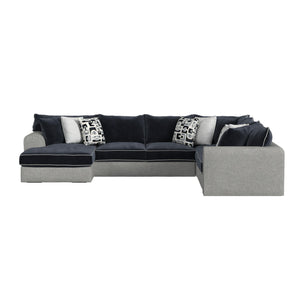 English Elm Klein 3PC Sectional Set - Bentley Ash/Zaftig Ebony Two-Tone Modern L-Shaped Sofa with Pillows B2740S00009
