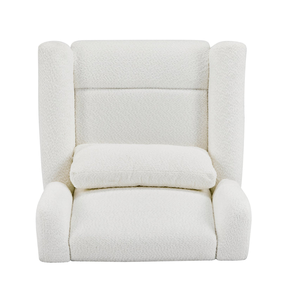 English Elm Christopher Knight Home® - Power Boucle Swivel Recliner Chair with 360° Metal Star Base, Electric Lift, Ergonomic Padded Backrest, Adjustable Footrest, Easy Assembly Beige,Gold N771P298185M