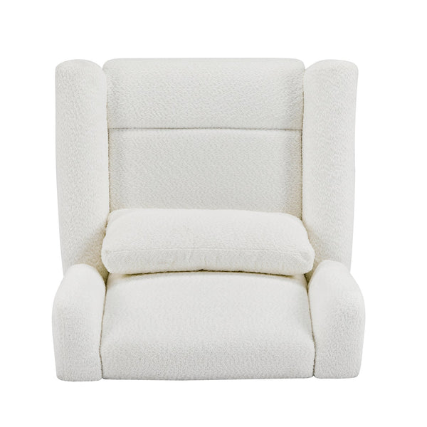 English Elm Christopher Knight Home® - Power Boucle Swivel Recliner Chair with 360° Metal Star Base, Electric Lift, Ergonomic Padded Backrest, Adjustable Footrest, Easy Assembly Beige,Gold N771P298185M