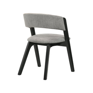 English Elm Rowan Gray Polyester Upholstered Dining Chair Set with Sleek Black Frame B2736P464867