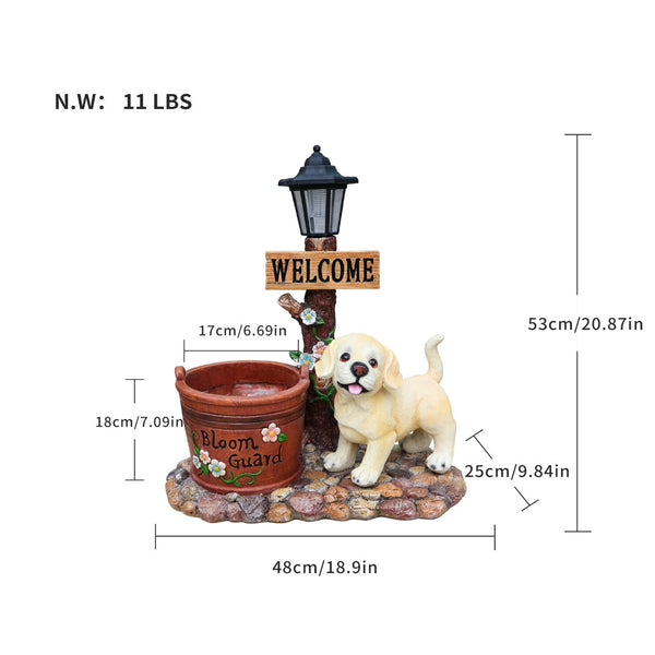English Elm Cute Feline Resin Planter Statue for Garden Patio Balcony Whimsical Succulent Pot W5398P464243
