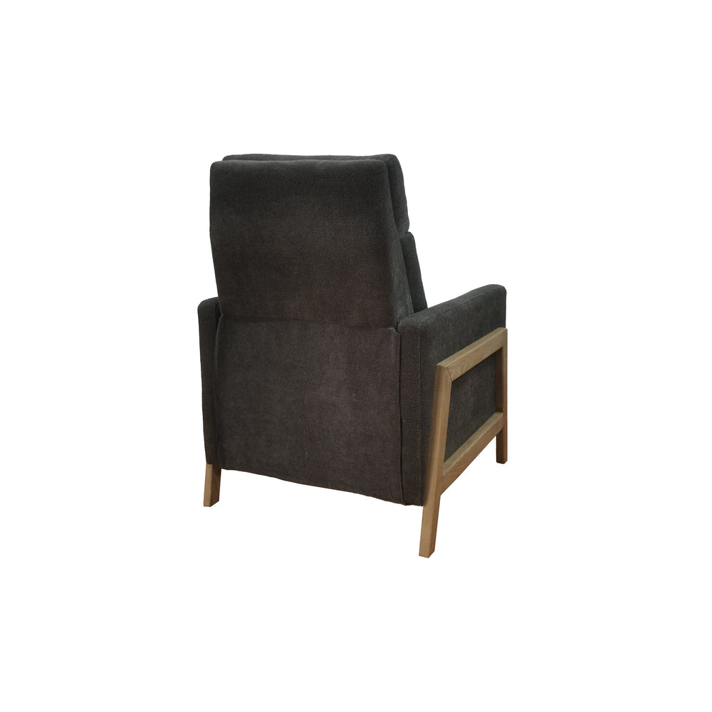 JLA Home Chapel Hill - Recliner Luna modern compact recliner with exposed wood frame, independent back and footrest comfort Grey CH103-0003