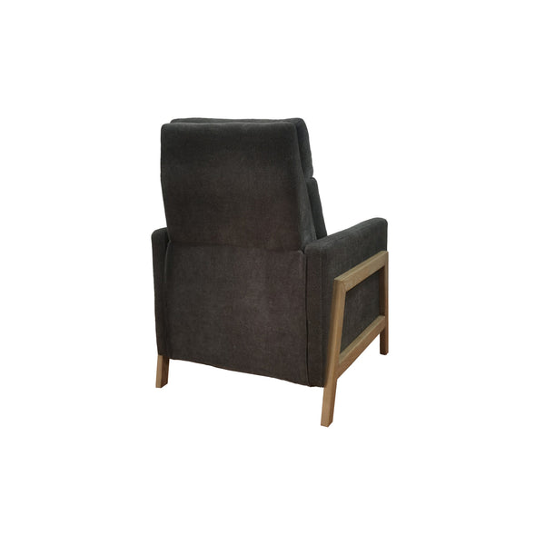 JLA Home Chapel Hill - Recliner Luna modern compact recliner with exposed wood frame, independent back and footrest comfort Grey CH103-0003