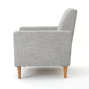 English Elm Christopher Knight Home® - Sawyer Light Grey Mid-Century Modern Fabric Club Chair - 100% Polyester, Rubberwood Legs, Cozy Comfort 61237.00LGTW