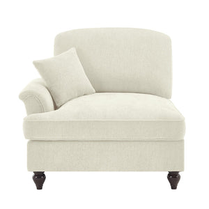 English Elm Sofa Modular Chenille Upholstered with Spindle Legs and Detachable Ruffle Skirt W3041P332558