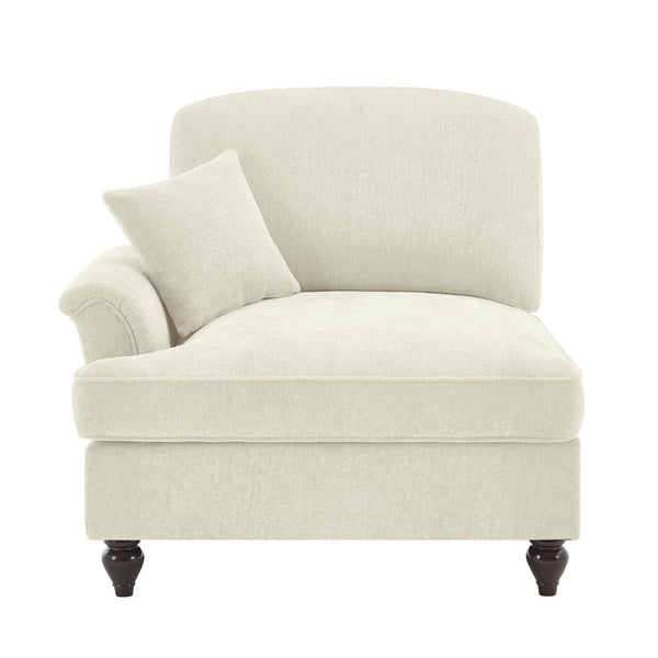 English Elm Sofa Modular Chenille Upholstered with Spindle Legs and Detachable Ruffle Skirt W3041P332558