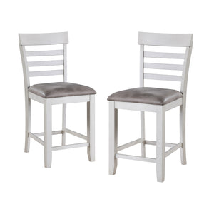 English Elm Hoia White and Brown Counter Chairs With Ladder Back (Set Of 2)