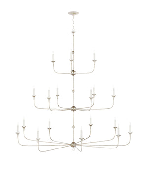 Currey & Company Nottaway Grande Champagne Chandelier - Elegant High Ceiling Fixture With Adjustable Length & Style Silver Wrought Iron 9000-1314-currey-company