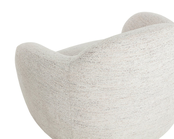 Sunpan Ismo Swivel Lounge Chair - Modern Art Piece With Cushioned Curves For Ultimate Comfort And Style Cream Fabric 112105