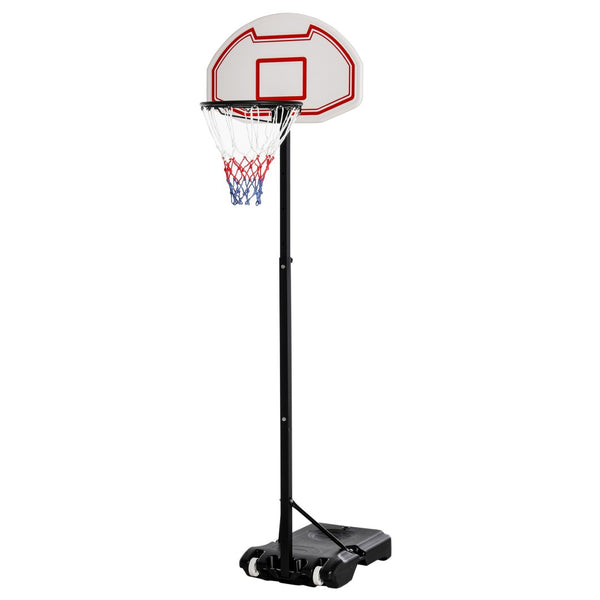 English Elm Soozier Adjustable Basketball Hoop System with Shatterproof Backboard and Rolling Base W2225P229430