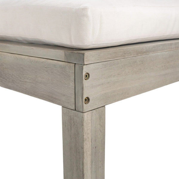 English Elm Trexm Acacia Wood Double Chaise Lounge Outdoor with Folding Trays and Foam Cushions TM000015AAE
