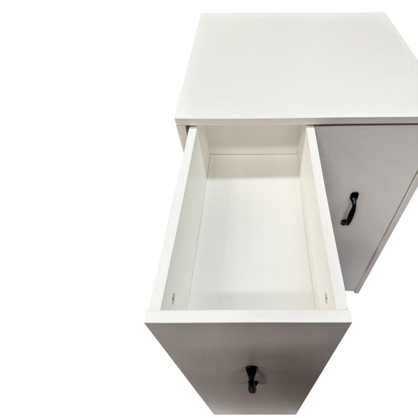English Elm 3 Tier Rolling Bookcase with Pull Out Drawers Dustproof Door for Home Office Use W331P377340