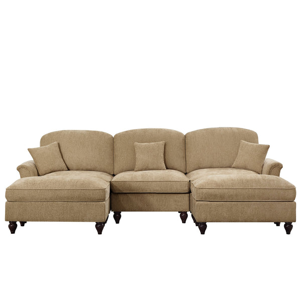 English Elm Classic Comfy Modular U-Shape Sectional Sofa With Removable Skirts, Ottoman, And Stylish Design W3041S00246