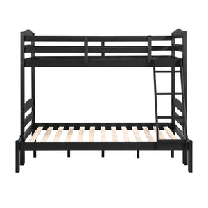 English Elm Twin Twin-over-Twin Bunk Bed with Guard Rails and Ladder, Wood-Engineered Frame, Space-Saving Dorm Style Black 81.5 L x 20.5 W x 10 H B011P362599