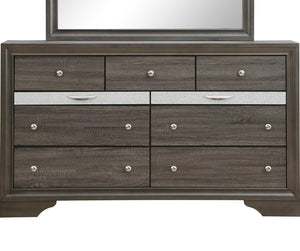 English Elm Madrid 6-Drawer Chest with Felt-Lined Full-Extension Drawers, Modern Laminate Wood Grain Finish Gray 43 L x 66 W x 20 H B078P285997