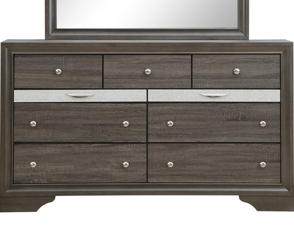 English Elm Madrid 6-Drawer Chest with Felt-Lined Full-Extension Drawers, Modern Laminate Wood Grain Finish Gray 43 L x 66 W x 20 H B078P285997