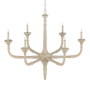 Aleister Chandelier - Coastal Sandstone Finish with Abaca Rope, Wrought Iron, and Adjustable Height
