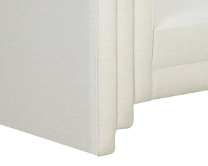 Sunpan Kira Armchair - Modern Design with Soft Geometric Lines, Durable Performance Fabric, Handcrafted Elegance Heather Ivory Tweed