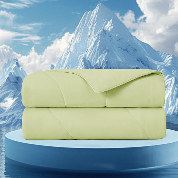 English Elm 1-piece Queen Cooling Comforter Nylon Spandex Shell Wave Quilted Breathable Lightweight Fill Sage B035P408414