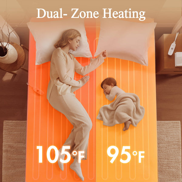 English Elm 1-Piece King Heated Mattress Pad - Cozy Comfort With 5 Heat Settings & Deep 15" Skirt For Winter Warmth B035P408314