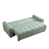 94.49'' Sleeper Sofa Bed with Storage Chaise, Pull Out Couch, Light Green Style for Living Room