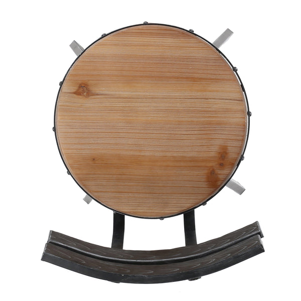 English Elm Christopher Knight Home® - METAL Barstool with Fir Wood Seat and Antique Black Brush Silver Frame, Rustic Chic Adjustable 45.5" 59331.00