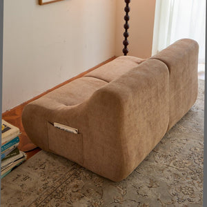 English Elm Shoes Chenille Memory Foam Loveseat Deep Seat Sofa for Apartments and Small Living Rooms Brown W668P381958