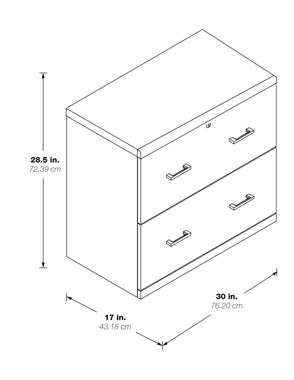 OSP Home Furnishings Alpine Lateral File Black