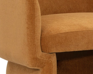 Sunpan LAURYN Lounge Chair - Contemporary Barrelback Design in Danny Amber Fabric for Ultimate Comfort 105965
