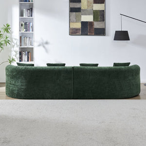 English Elm 111" L Shaped Cloud Sofa Plush Chenille Upholstered High Density Foam Apartment Living Room Green W1669S00056
