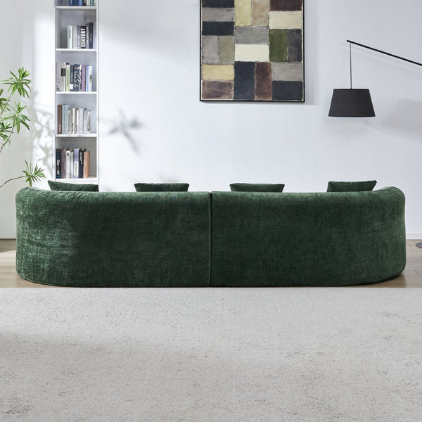 English Elm 111" L Shaped Cloud Sofa Plush Chenille Upholstered High Density Foam Apartment Living Room Green W1669S00056