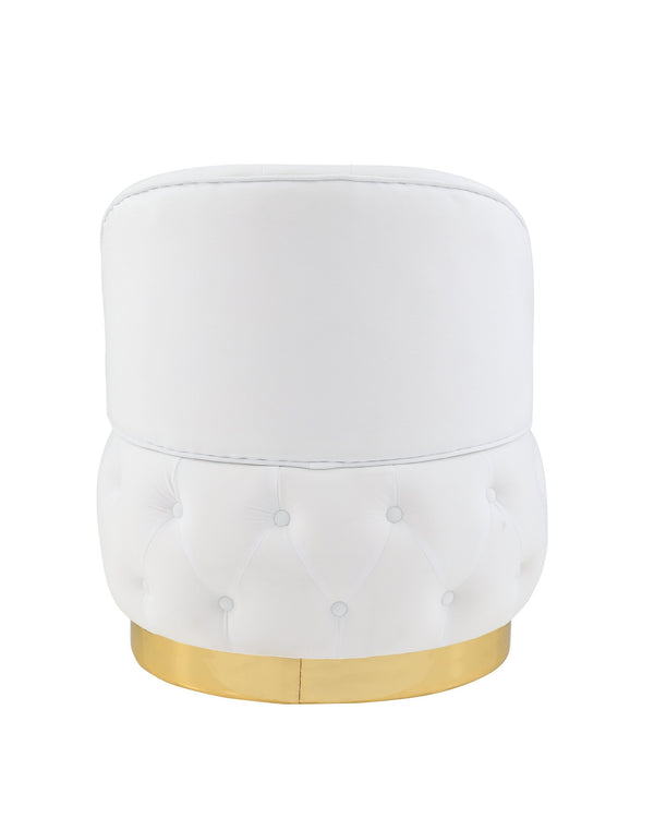 English Elm 360 Degree Swivel Cuddle Barrel Accent Storage Chairs Plush Velvet Round Armchair with Hidden Storage and Luxurious Comfort White W1420P198929