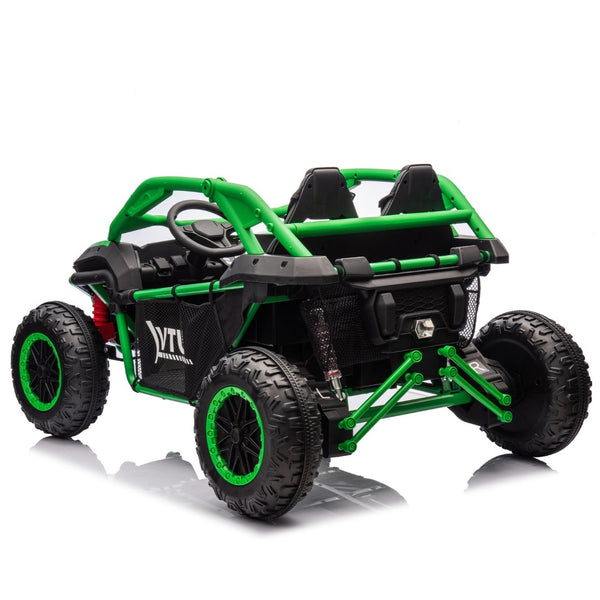 English Elm 24v Two Seater Kids Utv with Parental Remote Dual Motors Four Wheel Suspension Led Green W1578P198435