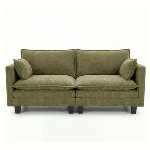 English Elm Modern Chenille Upholstered Loveseat with Usb Ports and Pockets for Compact Living Green W2519P486541