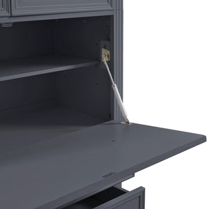 English Elm Topmax Shaker Pantry Cabinet with Drawers Power Outlet and Glass Doors SP000094AAE