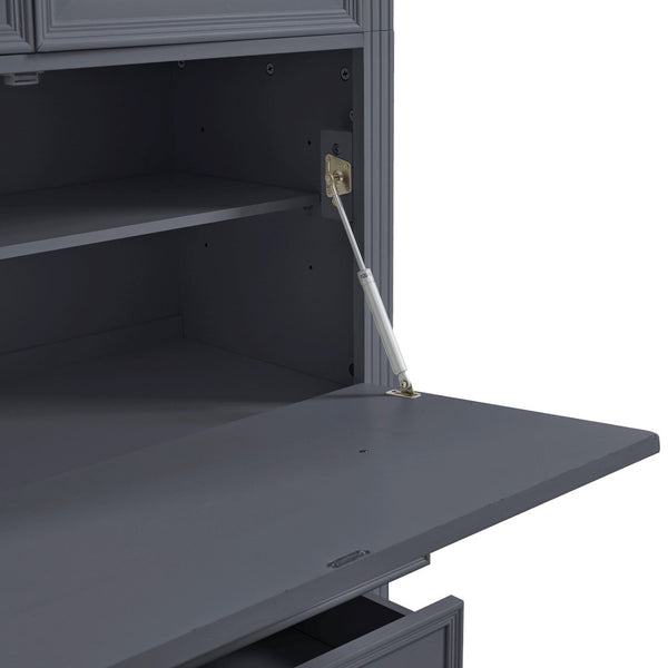 English Elm Topmax Shaker Pantry Cabinet with Drawers Power Outlet and Glass Doors SP000094AAE
