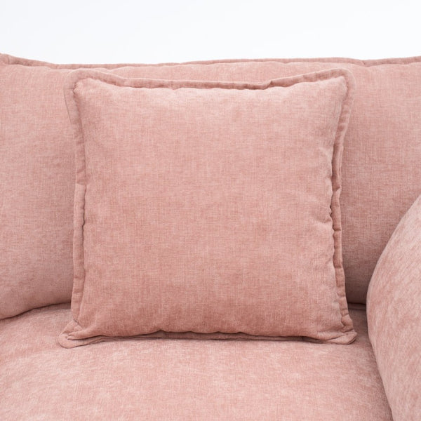 English Elm Beige Chenille Sectional Sofa with Modular Ottoman for Living Room or Studio Pink W2603S00003