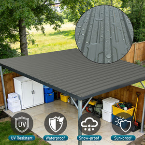 English Elm 10 Corrugated Galvanized Steel Roof Panels Weather Resistant Gazebo Pergola Cover W3213P431216