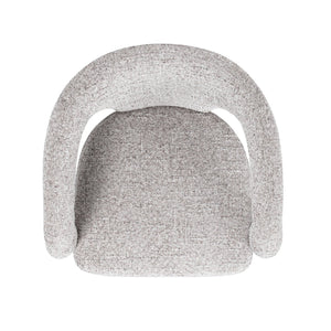 English Elm Jennifer Taylor Home - Sydney Mid-Century 25" Fully Upholstered Barrel Dining Chair in Multi-Greige Beige Chenille, Stable Tripod Legs B2719P238282