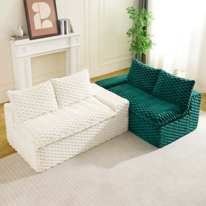 English Elm Luxury Color-Block Turtle Velvet Sofa - Versatile Seating For Stylish Living Rooms & Cozy Gatherings W3371S00053