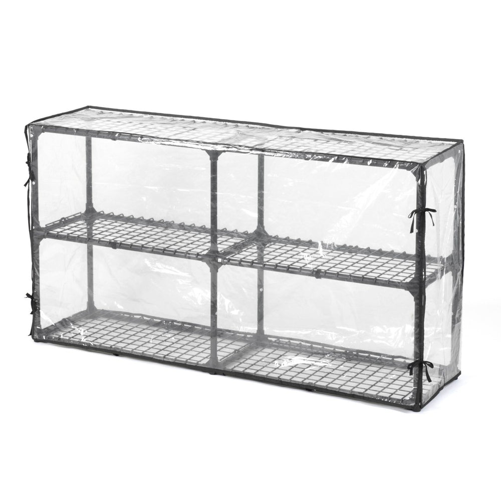 English Elm 3-shelf Wire Shelving Rack with Dust Cover Heavy Duty Steel Storage Set of 2 W285P166895