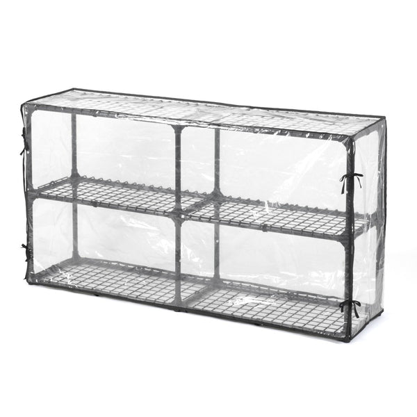 English Elm 3-shelf Wire Shelving Rack with Dust Cover Heavy Duty Steel Storage Set of 2 W285P166895