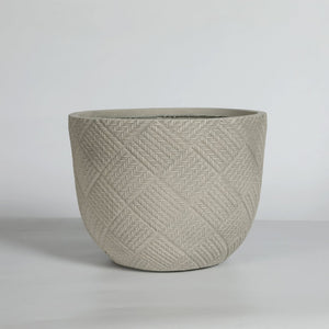 English Elm Round Handcrafted Concrete Planter Set Textured Matte Finish Patio Entryway Garden W347P449331