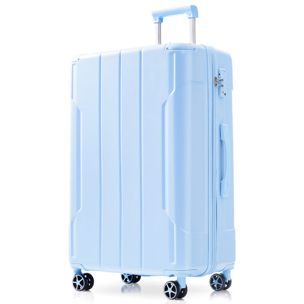 English Elm Hardshell Abs Checked Suitcase with 360 Spinner Wheels Expandable Tsa Lock 28 Inch Sky Blue N730P296747S