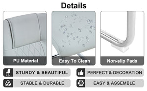 English Elm Table And Chair Set - Modern Marble Pattern Mdf Dining Table With 4 Light Gray Pu Chairs, Stylish Design W1151S02187-GIGA