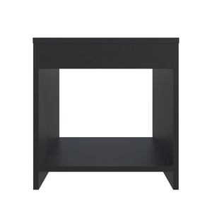 English Elm Nightstand Elaine – Sleek Black Engineered Wood Bedside Table with Spacious 10.5"H Lower Shelf, Compact Durable Design B092P245910