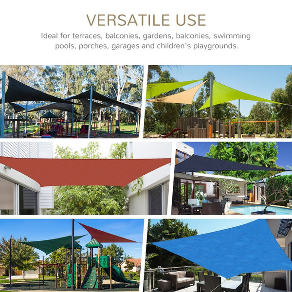 English Elm Outsunny 13' X 20' Rectangle Sun Shade Sail Canopy For Patios, Decks & Pools - Uv Protection Included W2225P200912-GIGA
