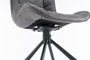 English Elm Mid-Century Modern Swivel Dining Chair Set Of 2 - Adjustable Height, Tufted Faux Leather Accent Chairs T3903P405995